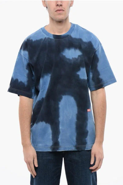 Diesel Red Tag Acid Wash Effect T-boxt-n15 Crew-neck T-shirt In Blue