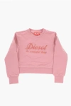 Diesel Red Tag Brushed Cotton Crew-neck Sweatshirt With Embossed Lo