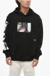 Diesel Red Tag Brushed Cotton Macs Hoodie With Print In Black