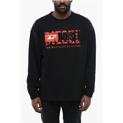 Diesel Red Tag Brushed Cotton S-baxt-n1 Crew-neck Sweatshirt In White