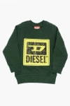 DIESEL RED TAG BRUSHED COTTON SBUDY CREW-NECK SWEATSHIRT WITH CRACK