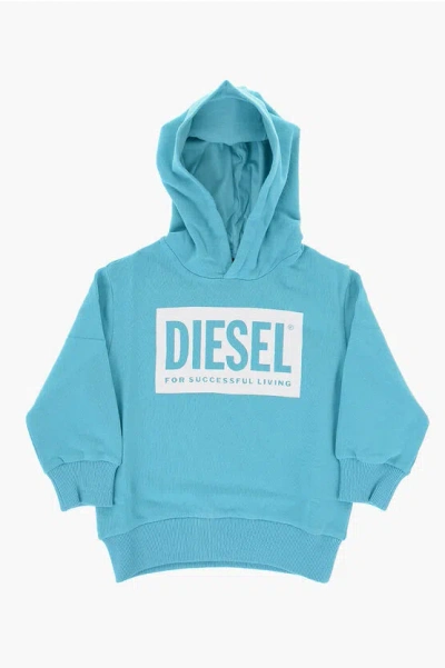 Diesel Red Tag Brushed Cotton Sgeo-ff Hoodie In Burgundy