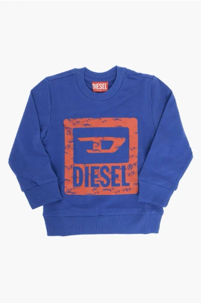 Diesel Red Tag Brushed Cotton Snuf Crew-neck Sweatshirt In Blue