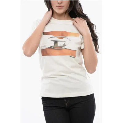 Diesel Red Tag Cotton T-regs-n3 Crew-neck T-shirt With Print In White