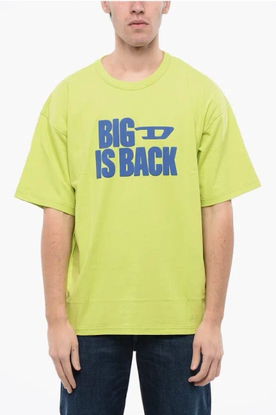 Diesel Red Tag Crew-neck T-shirt T-boxt-back With Embossed Print In Green