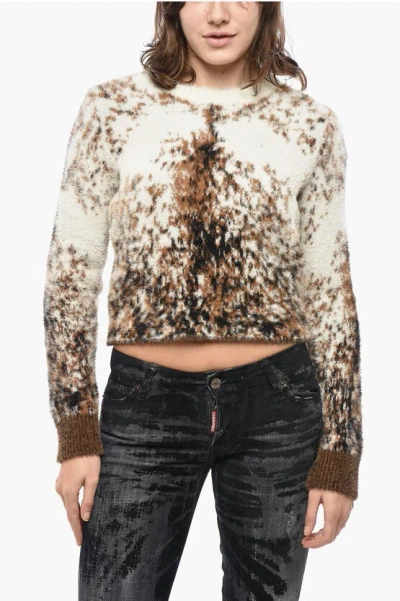 Diesel Red Tag Cropped Fit Itello Crew Neck Sweater In Multi