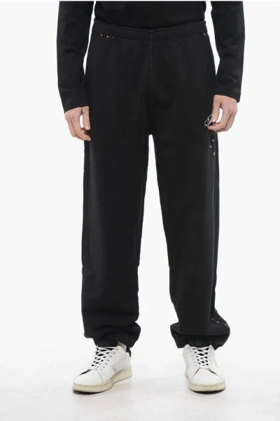 Diesel Red Tag Embroidered P-marky-pock Casual Pants With Drawstrin In Black