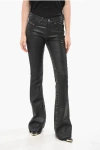 Diesel Red Tag Leather And Denim Lovely Bootcut Pants Grösse 40