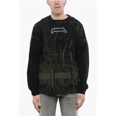 Diesel Red Tag Long Sleeves Cotton T-just-ls-d Crew-neck T-shirt In Black