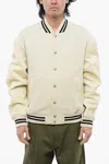 Diesel Red Tag Regular Fit L-franz Bomber Jacket With Leather Sleev In Beige