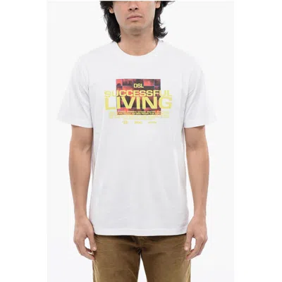 Diesel Red Tag Relaxed Fit T-just-n5 Crew-neck T-shirt With Graphic In White