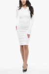Diesel Red Tag Ribbed D-ribenny-ls-d Bodycon Polo Dress With 2-butt