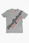 DIESEL RED TAG SOLID COLOR TFILLI CREW-NECK T-SHIRT WITH CONTRASTIN