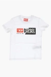 DIESEL RED TAG SOLID COLOR TMAGI CREW-NECK T-SHIRT WITH PRINTED LOG