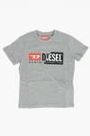 DIESEL RED TAG SOLID COLOR TMAGI CREW-NECK T-SHIRT WITH PRINTED LOG