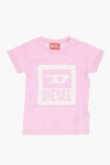 DIESEL RED TAG SOLID COLOR TMASH CREW-NECK T-SHIRT WITH PRINTED LOG
