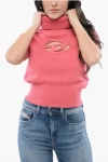 Diesel Red Tag Turleneck Sweater M-argaret With Cut - Out Detail An
