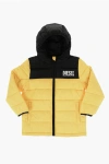 Diesel Red Tag Two-tone Padded Jlols Jacket With Hood