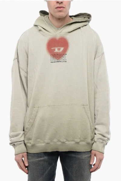 Diesel Red Tag Unisex Cotton S-boxt-hood-n10 Hoodie With Gradient P In White
