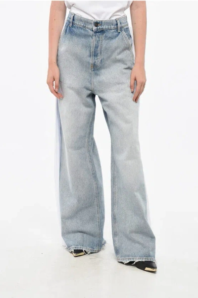 Diesel Red Tag Wide Leg Sire Denims With Side Jersey Bands Grösse 28 In Blue