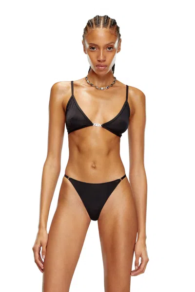 Diesel Reggiseno A Triangolo Con Placca Oval D In Nero