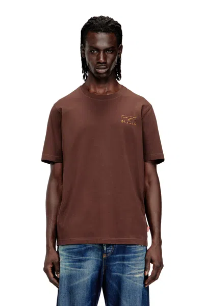 Diesel Regular Cotton T-shirt With Puff Print In Multi