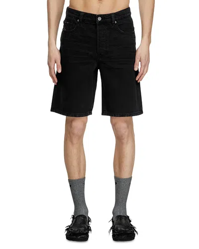 Diesel Regular Fit Black Denim Jean Shorts