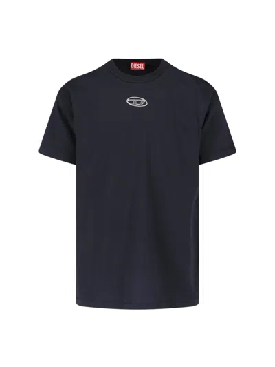 Diesel Regular Fit Cotton T-shirt In Black