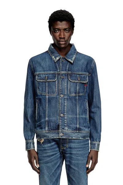 Diesel Regular-fit Trucker Jacket In Blue