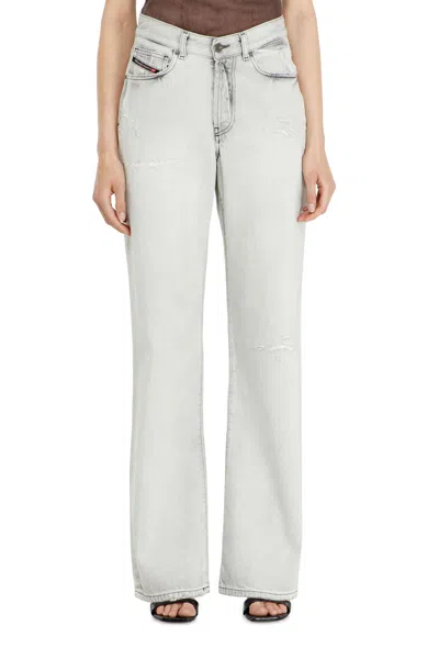 Diesel Regular Jeans High Waist 1971 D-sent, Light Grey, Button Fly In Gray