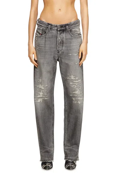Diesel 1988 D-ark Frayed Pocket Jeans In Gray
