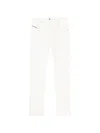 Diesel White Slim Solid Jeans In White