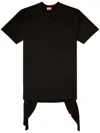 Diesel Relaxed Black Mini Dress With Unique Ties In Black