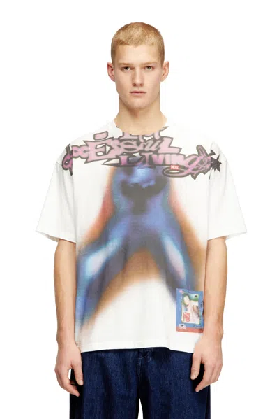 Diesel Relaxed Cotton T-shirt With Digital Print In Multi