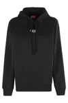 Diesel Logo-embroidered Hoodie In Black