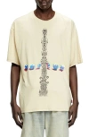 Diesel ® Relaxed Fit Cotton Graphic T-shirt In Gravel Grey