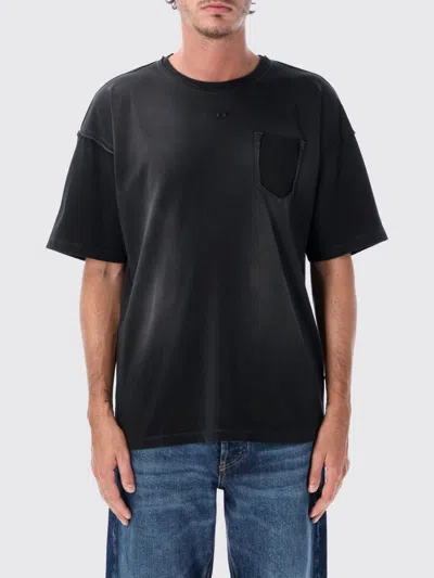 Diesel Relaxed Fit Cotton T-shirt With Embroidered Oval D Logo In Gray