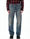 Diesel Faded Blue Relaxed-fit Jeans With Distressing And Whiskering In Blue