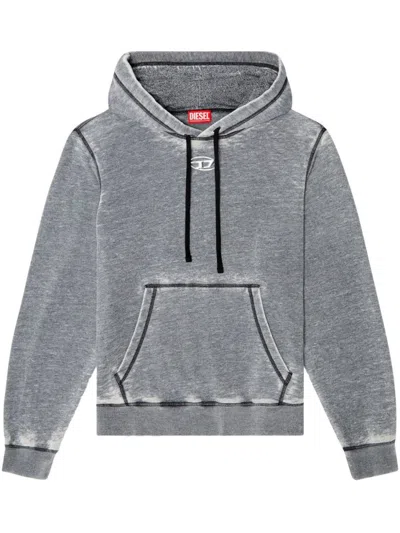 Diesel Hoodie S-ginn In Grey Cotton