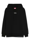 Diesel Relaxed-fit Hoodie With Kangaroo Pocket And Drawstring Hood In Black