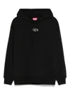 Diesel Logo-embroidered Hoodie In Black