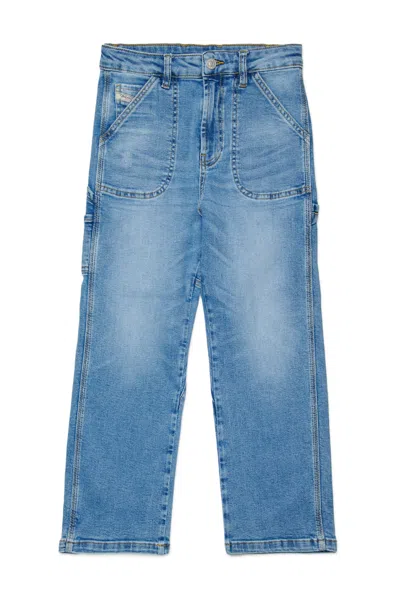 DIESEL RELAXED FIT JEANS IN LIGHT BLUE WASH
