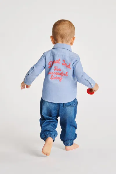 Diesel Kids' Relaxed Fit Jeans In Medium Blue Wash