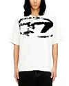 Diesel T-shirt With Distressed Flock Print In White