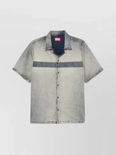 Diesel Relaxed Fit Shirt Camp Collar In Navy