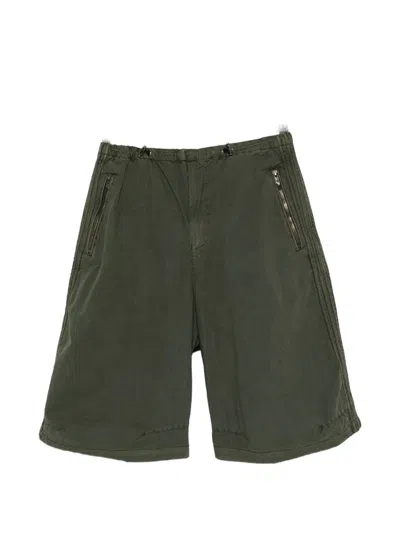 Diesel Relaxed Fit Shorts In Smooth Silk-nylon Blend In Black