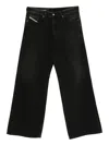 Diesel D-macro Mid-rise Straight-leg Jeans In Black
