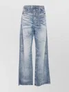 Diesel Relaxed Fit Wide Leg Trousers With Pockets In Blue