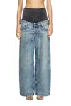 Diesel Stonewashed Cotton And Hemp Denim Jeans In Blue