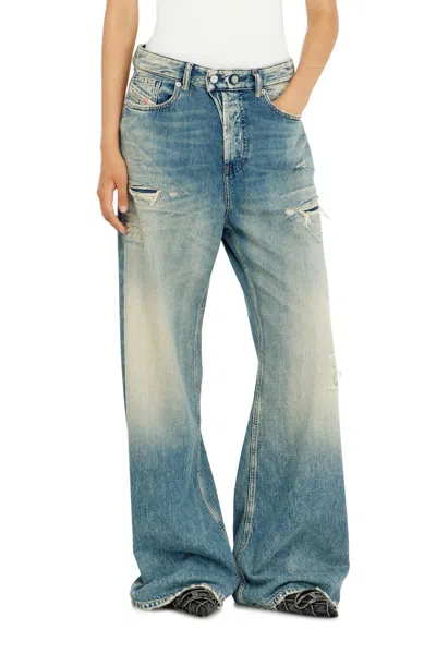 Diesel Relaxed Jeans Low Waist 1996 D-sire, , Button Fly In Blue
